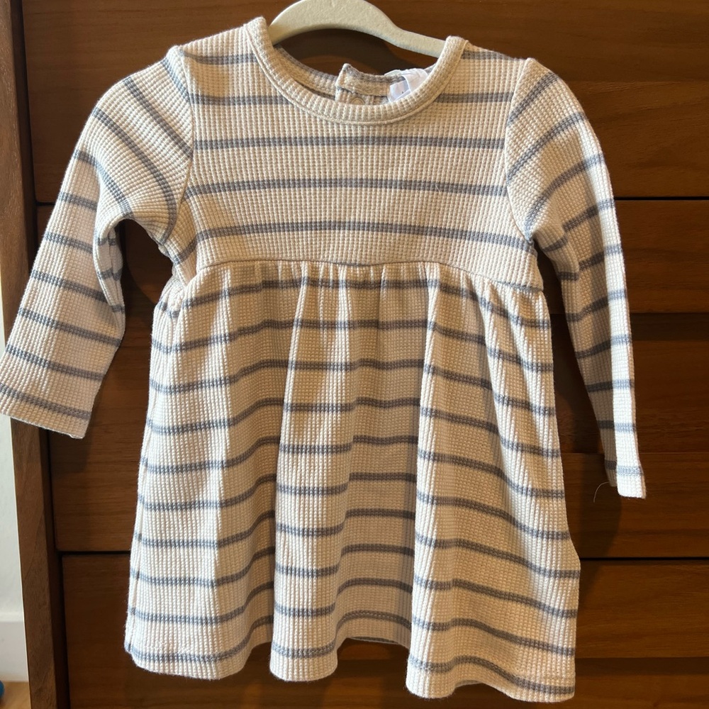 Angel Dear Striped Long Sleeve  Dress